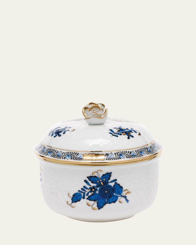 Chinese Bouquet Black Sapphire Sugar Bowl